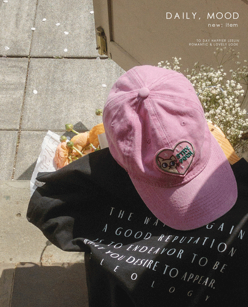 leelin-[키치한 하트속에 워싱 볼캡]♡韓國女裝飾品