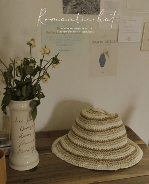 leelin-[웬즈 알록달록 스트라이프 니트 벙거지 모자]♡韓國女裝飾品