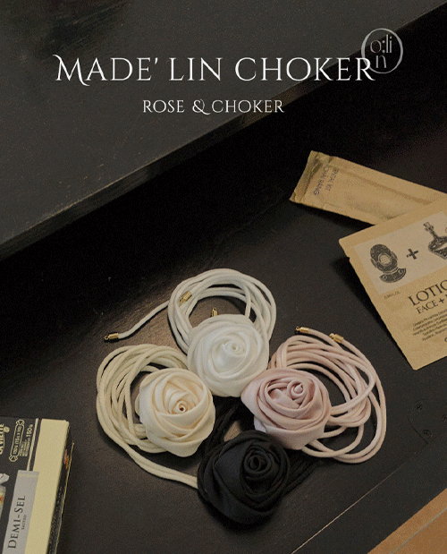 leelin-[MADE LIN 엘루어 로맨틱한 로즈 초커]♡韓國女裝飾品