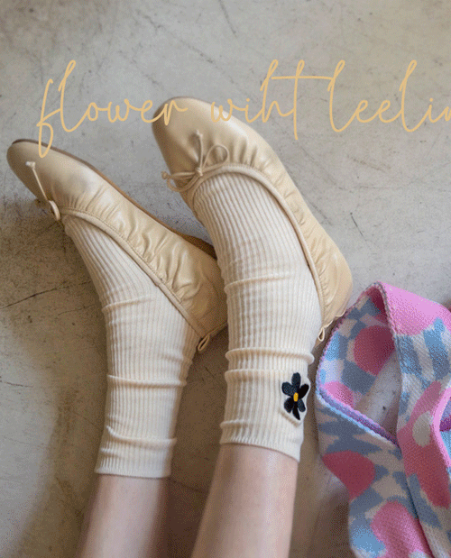 leelin-[프라미스 꽃자수 시즌양말]♡韓國女裝飾品