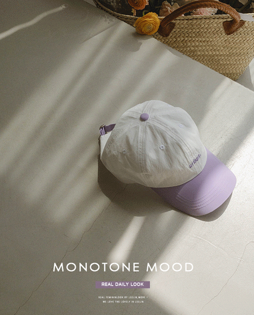 leelin-[데일리 레터링 자수 배색 볼캡]♡韓國女裝飾品