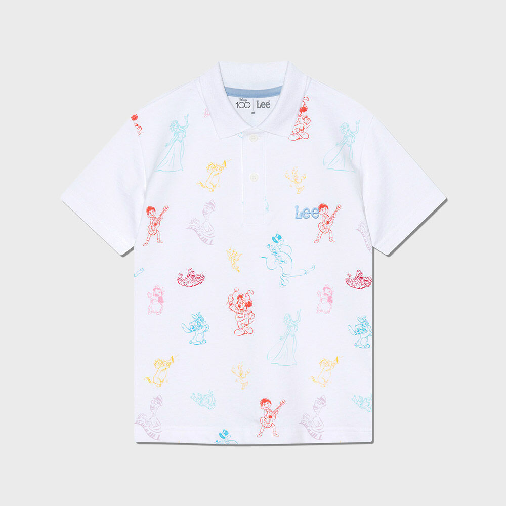 [Lee x Disney] Disney 100 Kids Kara Short Sleeve Tee White