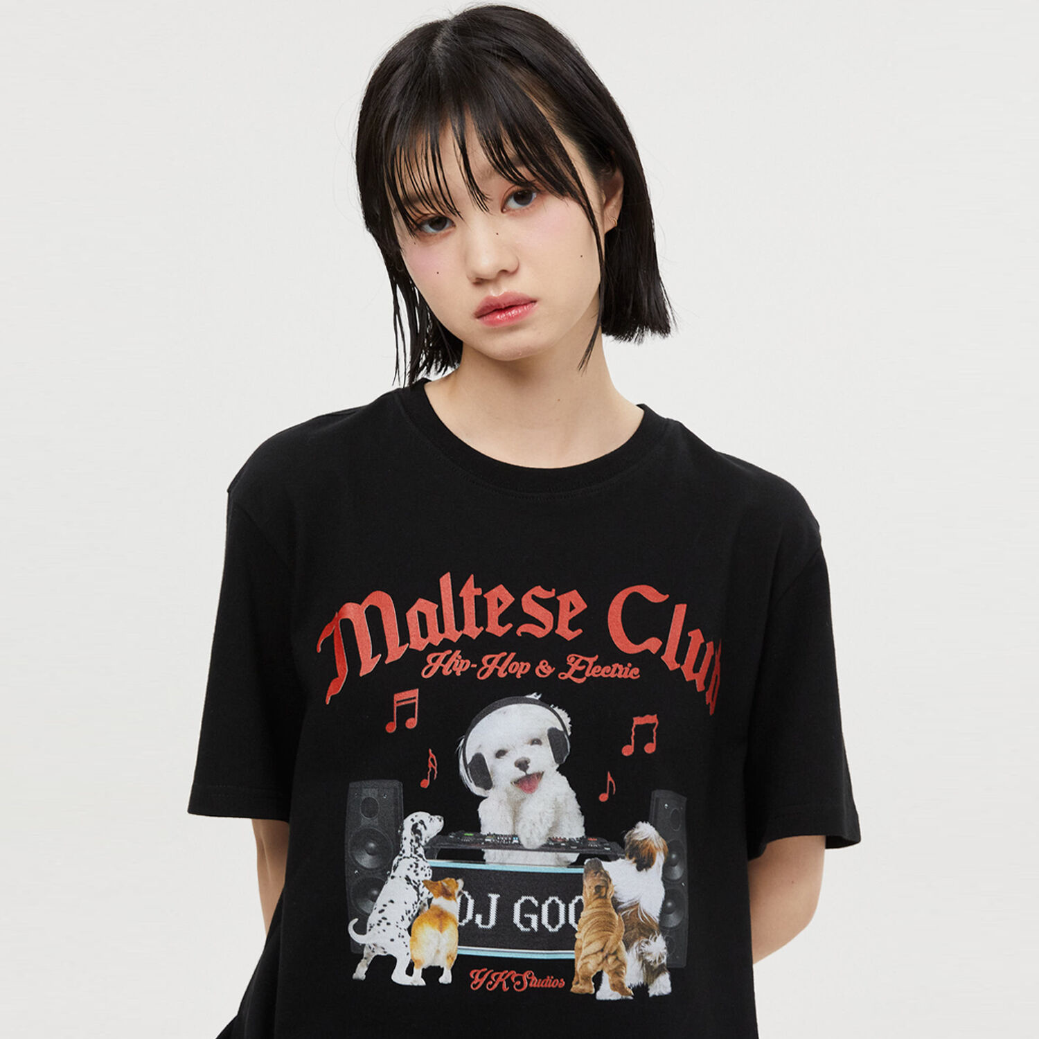 韓國WAIKEI - Maltese DJ Club Short Sleeve T-shirt Black