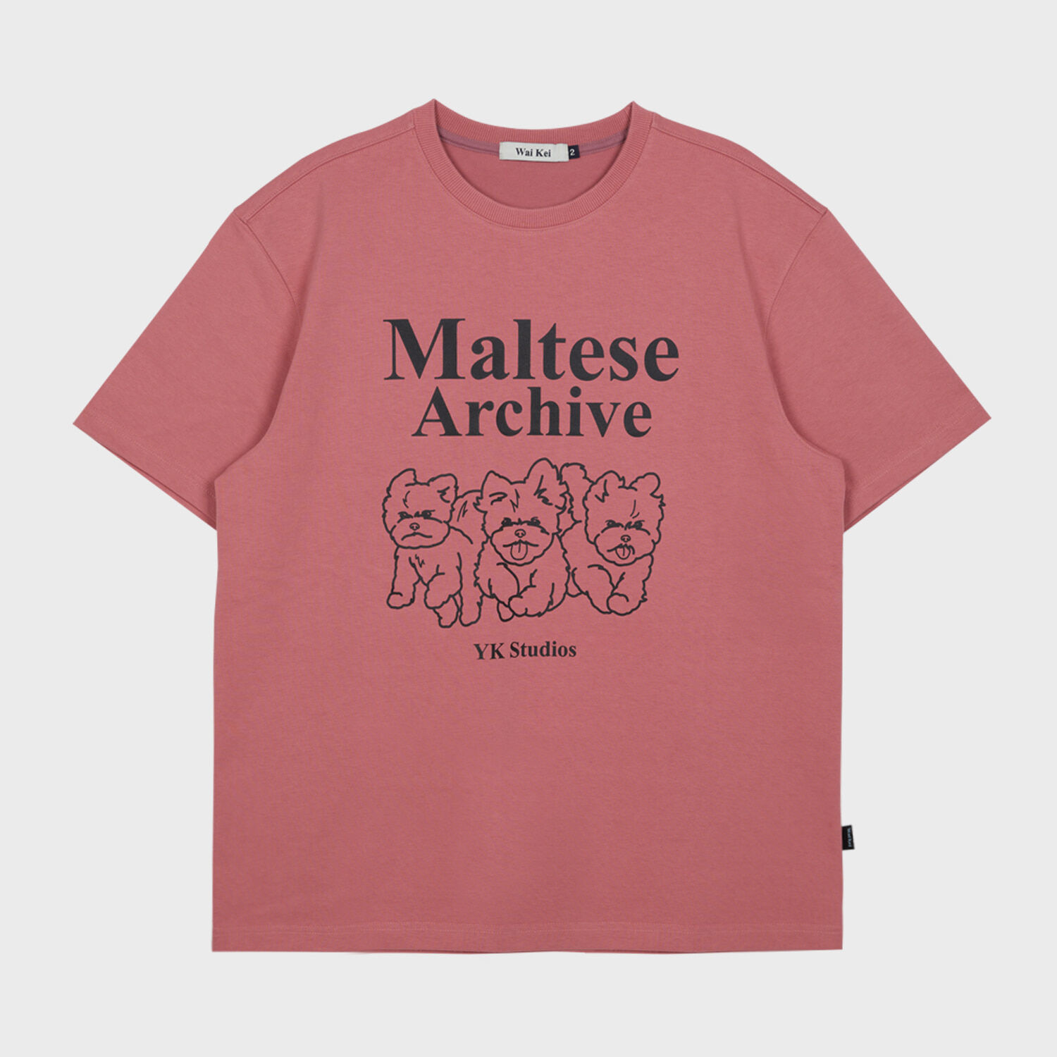 韓國WAIKEI - Maltese Archive Line Graphic Short Sleeve T-shirt Dust Pink