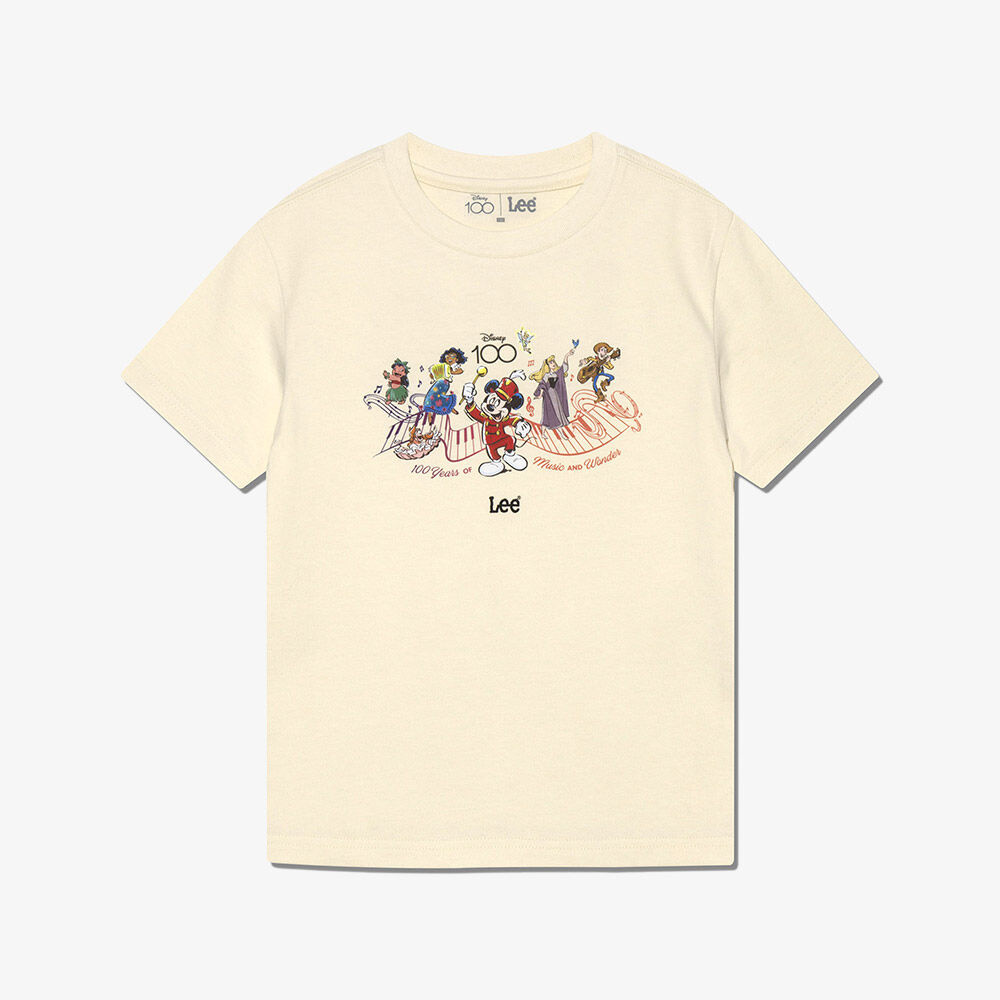 [Lee x Disney] Disney 100 Melody Graphic Kids Short Sleeve Tee Ivory