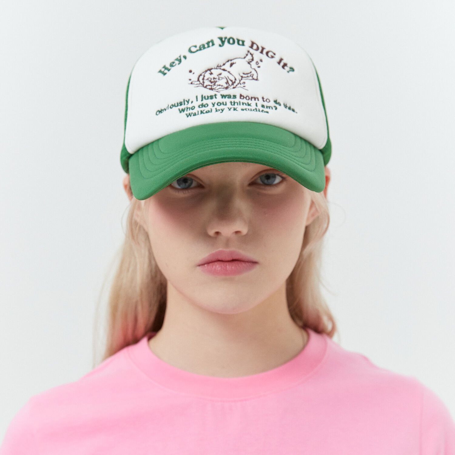 韓國WAIKEI - Puppy Dolphin Mesh Cap Green