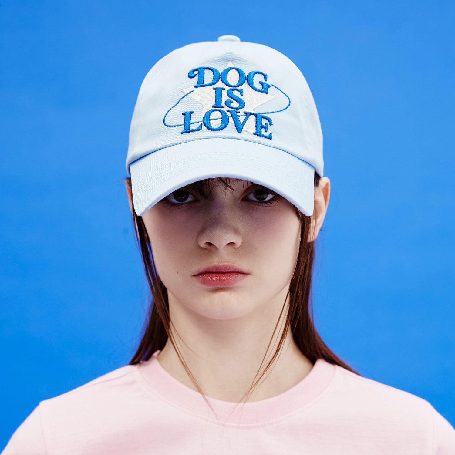 韓國WAIKEI - Dog Is Love Star Ball Cap Sky Blue