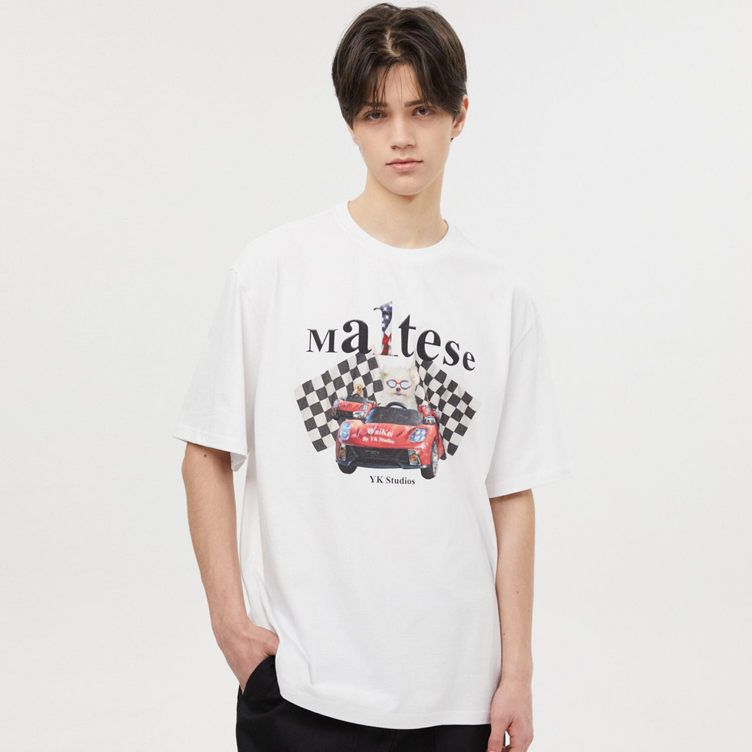 韓國WAIKEI - Maltese Racer Short Sleeve T-shirt White