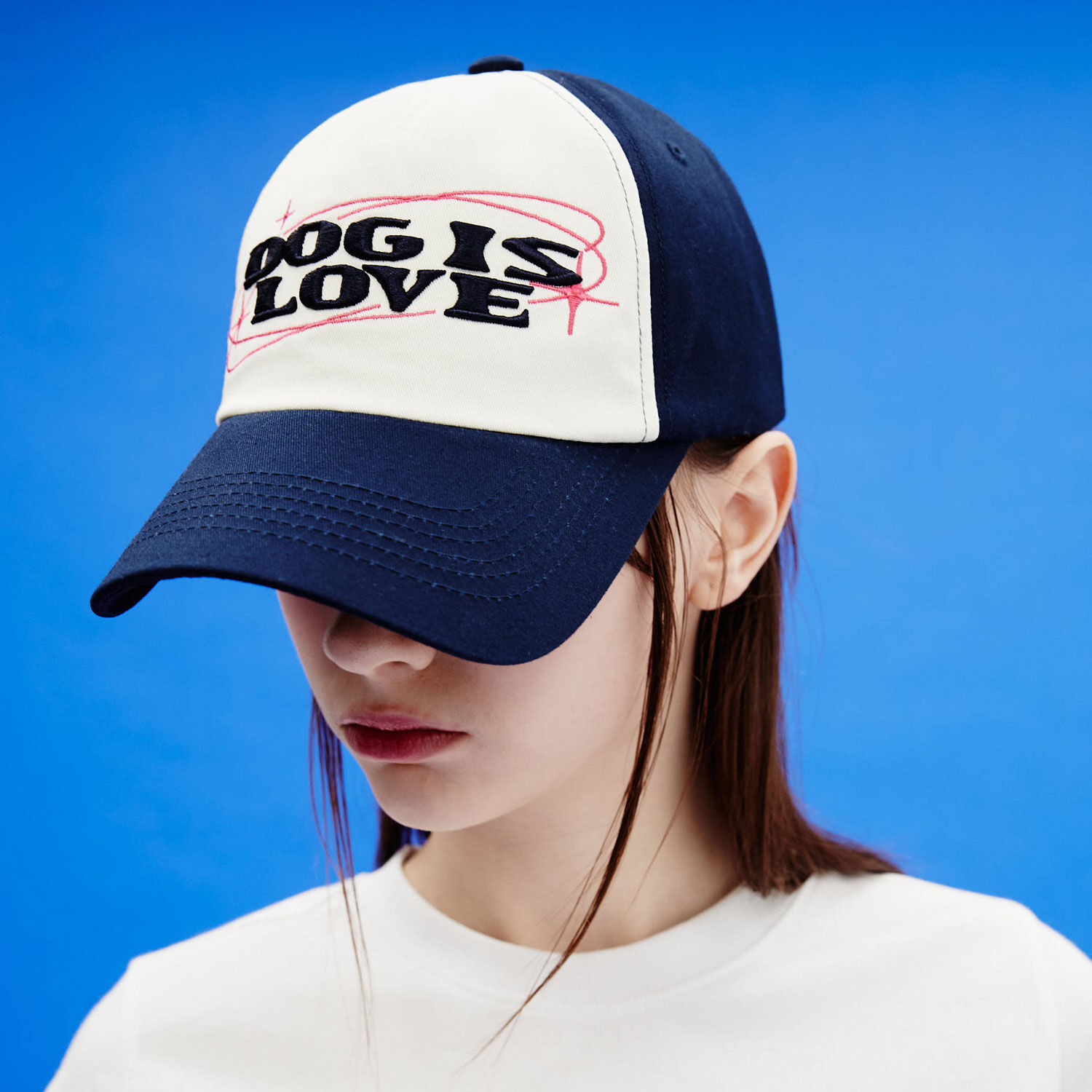 韓國WAIKEI - Dog Is Love Star Ball Cap Navy 