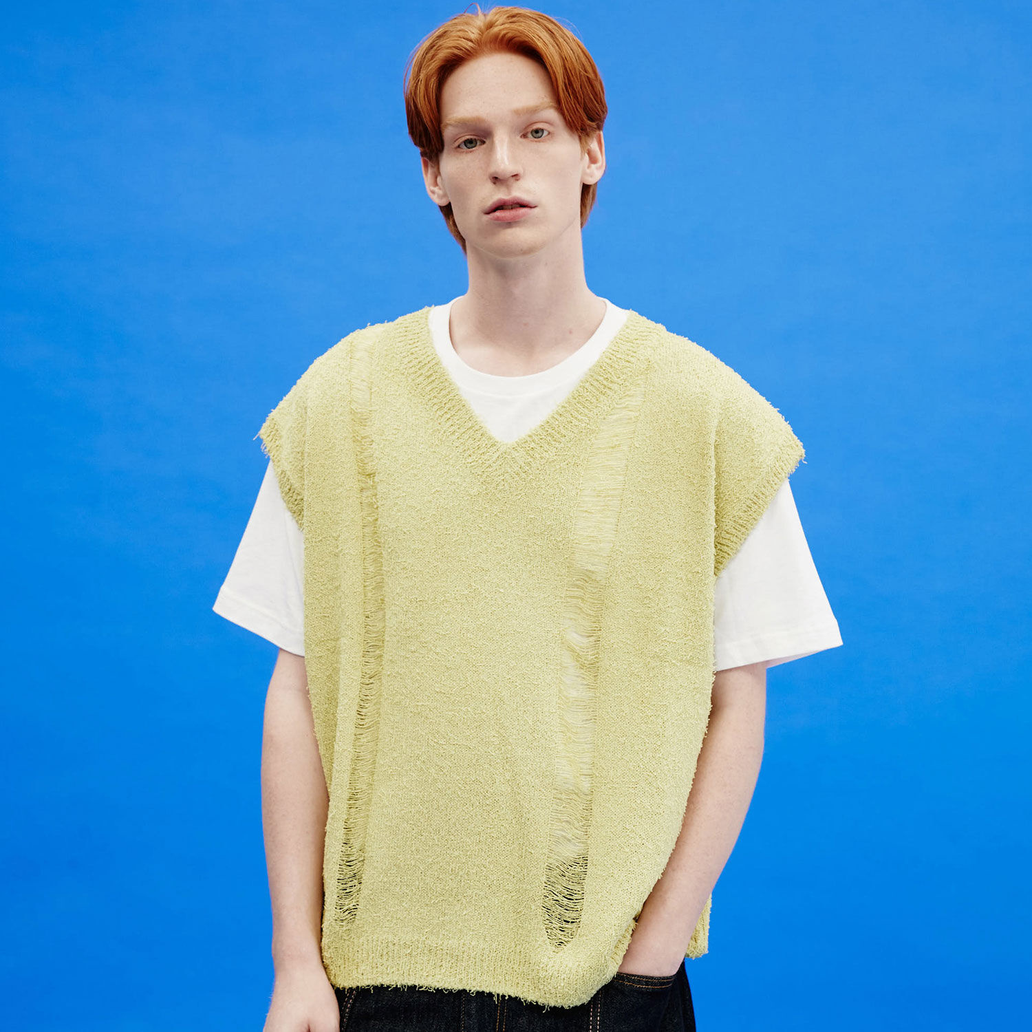 韓國WAIKEI - Skasi V-neck Best Lime