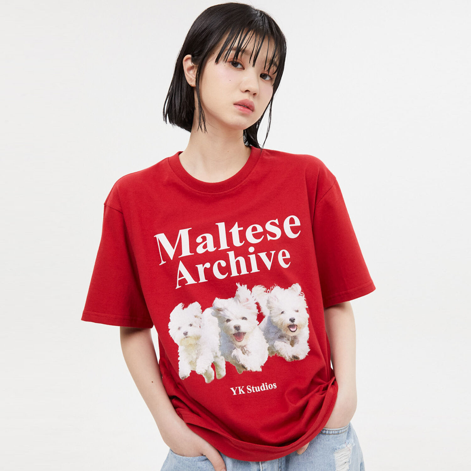 韓國WAIKEI - Maltese Archive Short Sleeve T-shirt Red