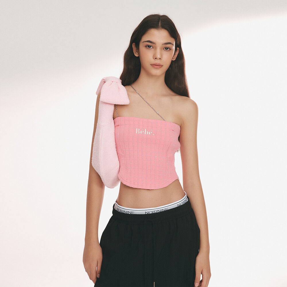 韓國NOIRNINE - Bébé Tweed Chain Sleeveless [PINK] 