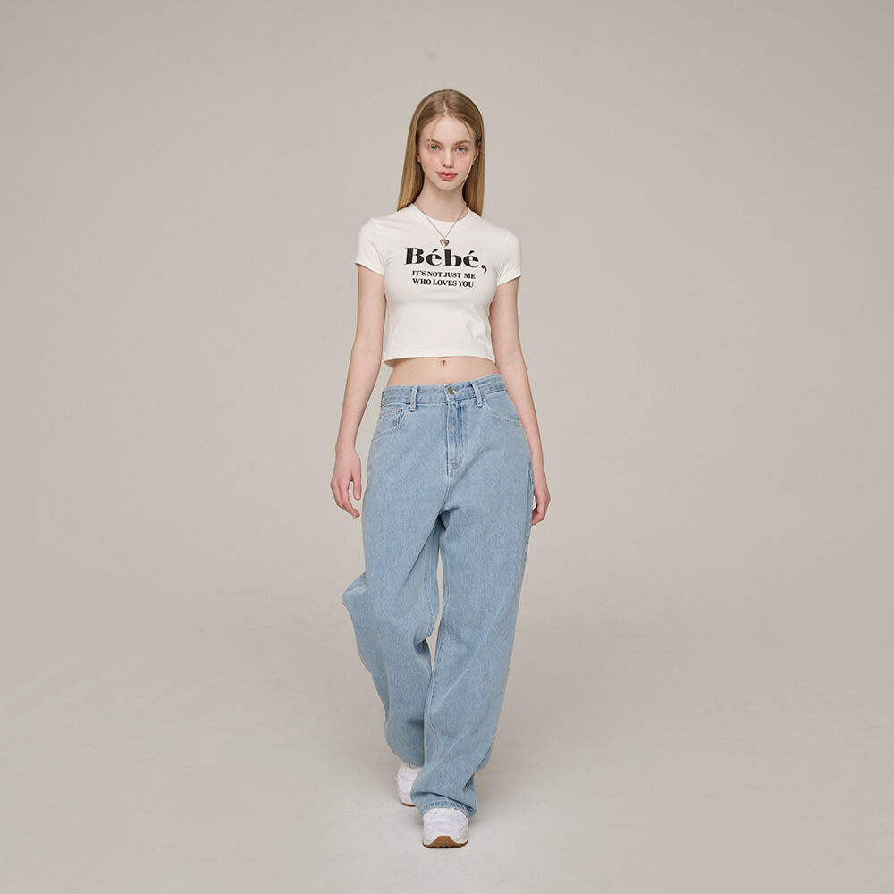 韓國NOIRNINE - Baby Crop Tees [IVORY]