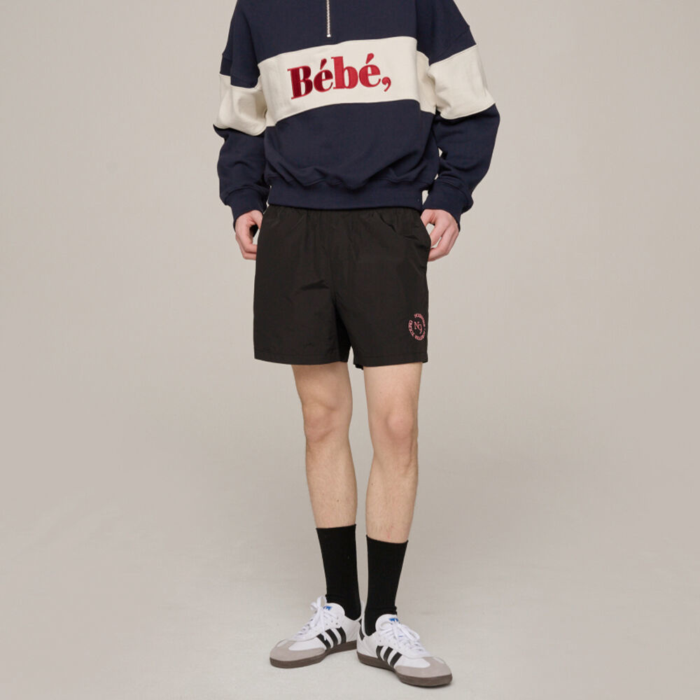 韓國NOIRNINE - Mens N9 Windbreaker Shorts [BLACK]