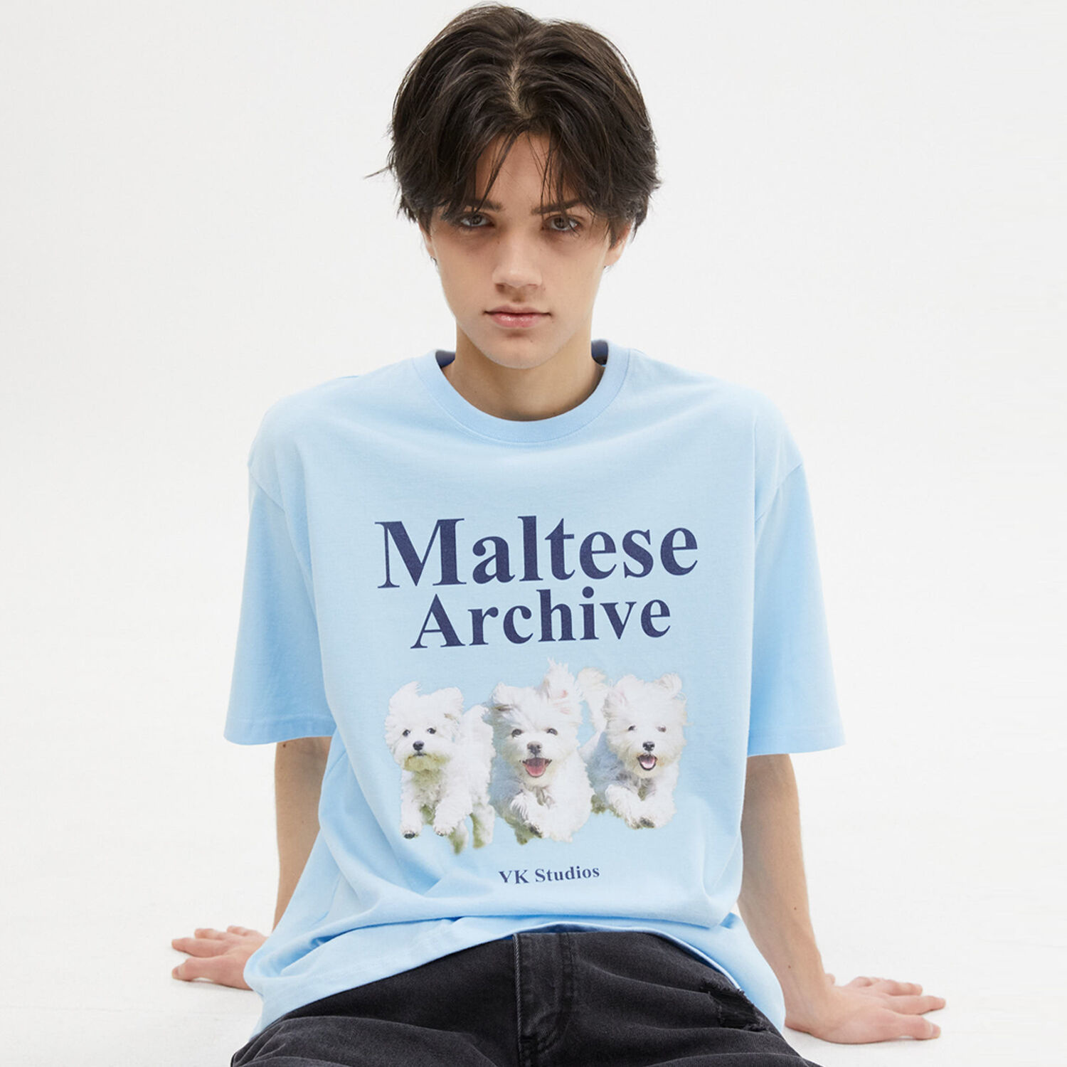 韓國WAIKEI - Maltese Archive Short Sleeve T-shirt Sky Blue