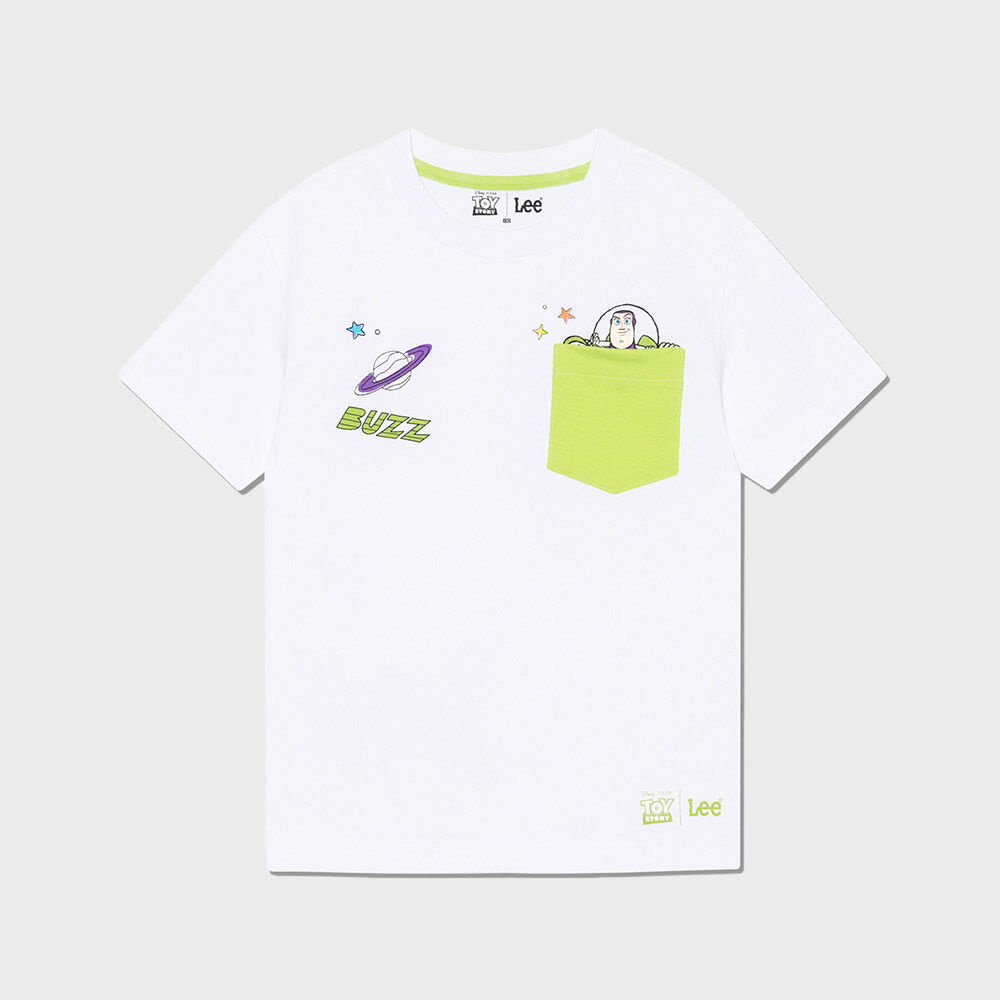 [Lee x Disney] Toy Story Pocket Color Matching Kids Short Sleeve T-shirt White