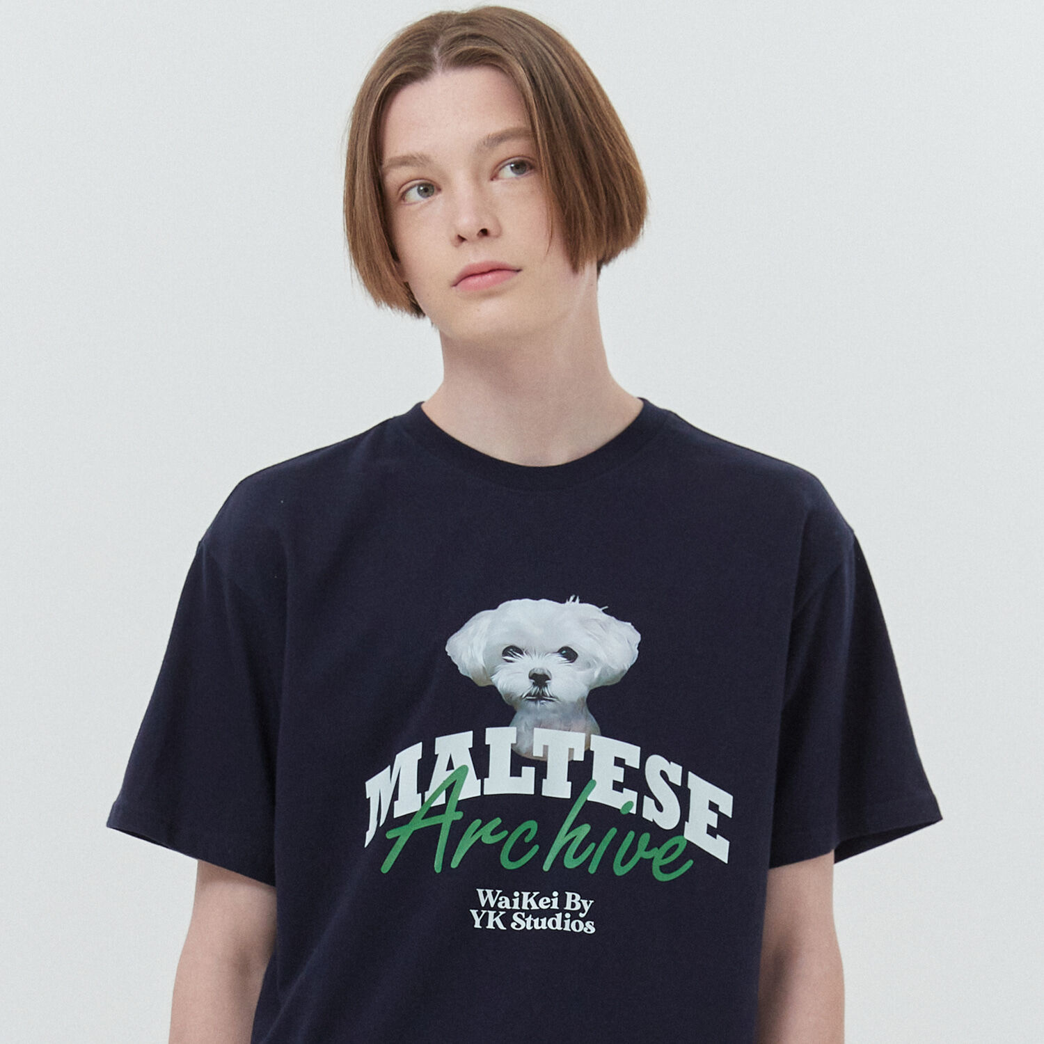 韓國WAIKEI - Maltese Captain Cloud Short Sleeve T-shirt Navy