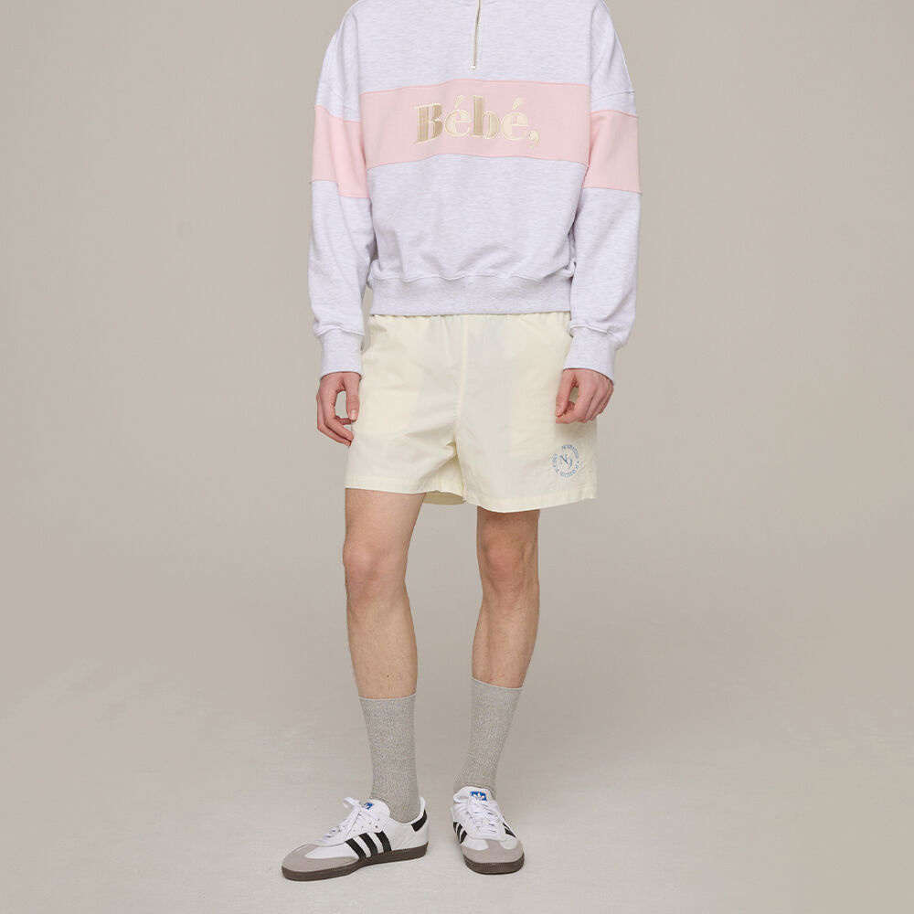韓國NOIRNINE - Mens N9 Windbreaker Shorts [IVORY] 