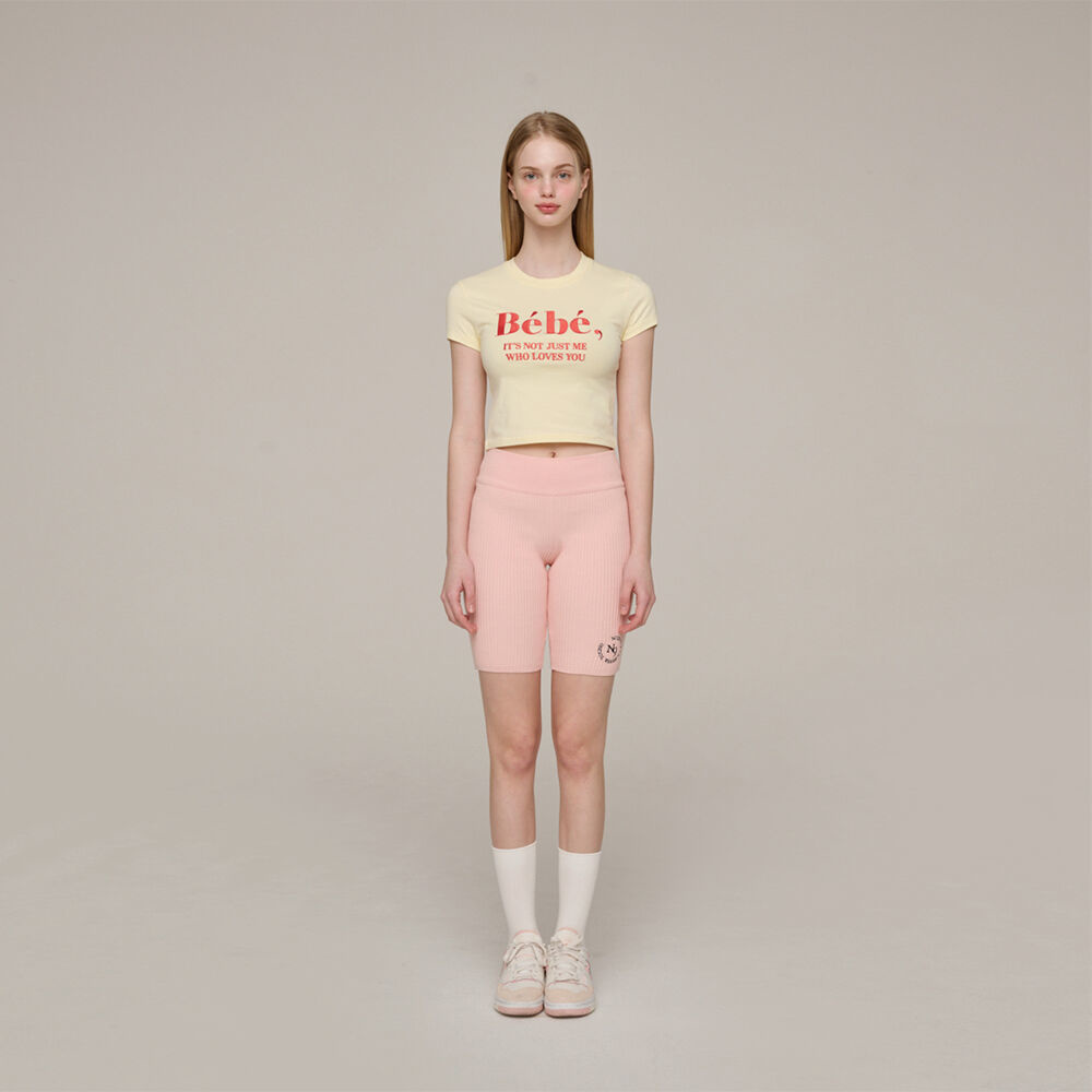 韓國NOIRNINE - Bébé Crop T-shirts [YELLOW] 