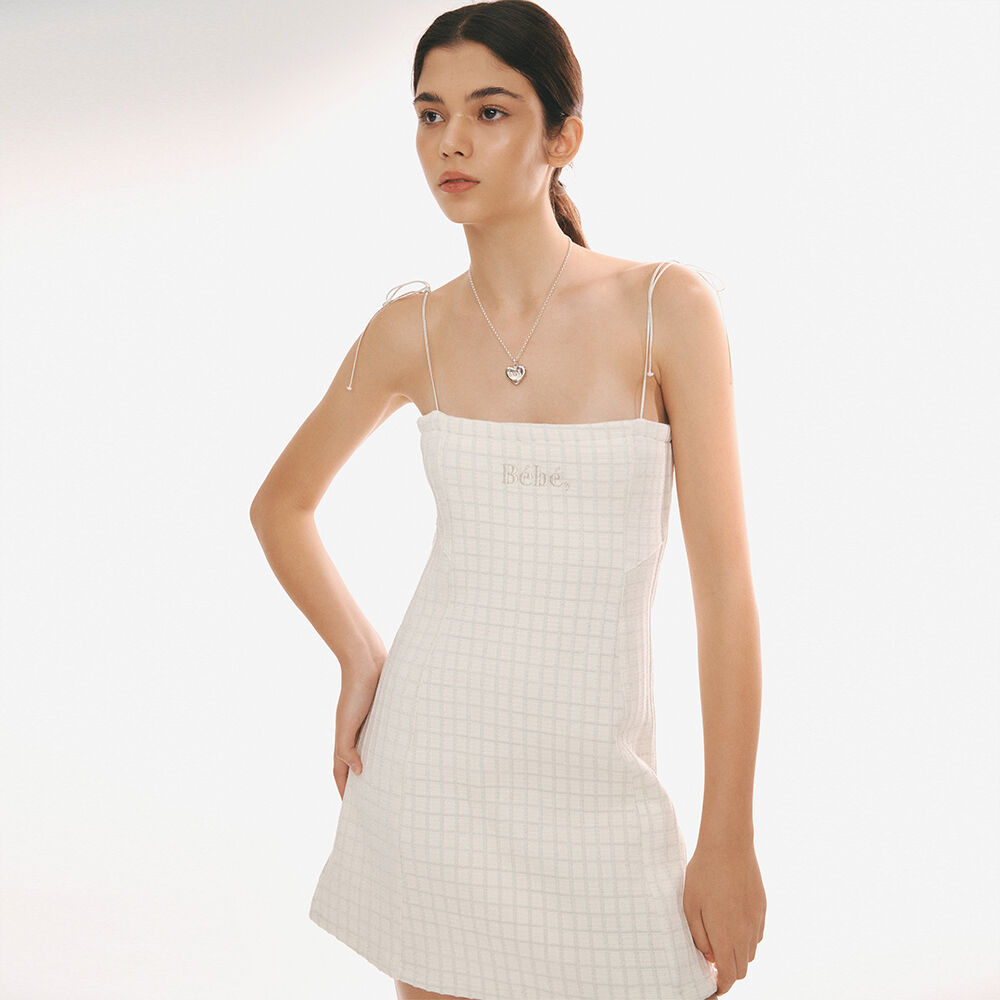 韓國NOIRNINE - Bébé Tweed One-Piece [WHITE]