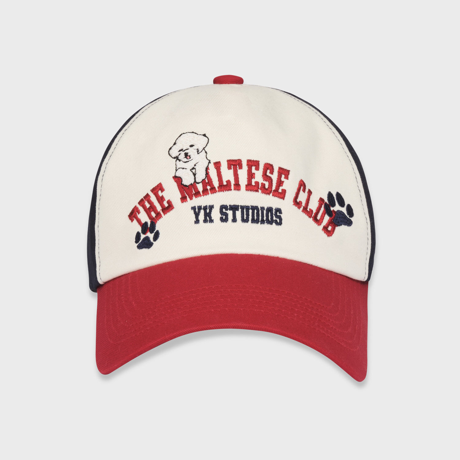 韓國WAIKEI - The Maltese Club Color Block Ball Cap Red