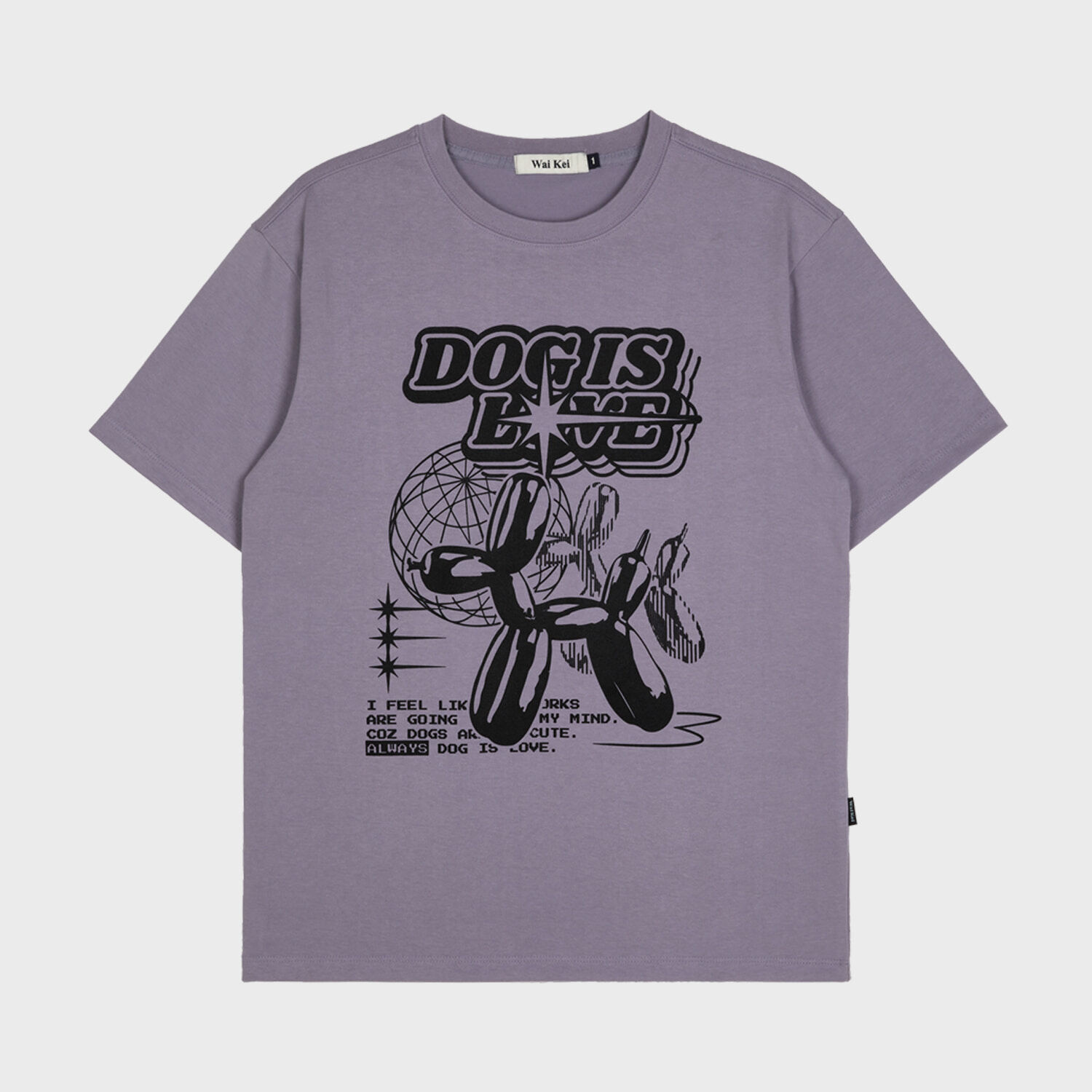 韓國WAIKEI - Magic Balloon Dog Short Sleeve T-shirt Purple