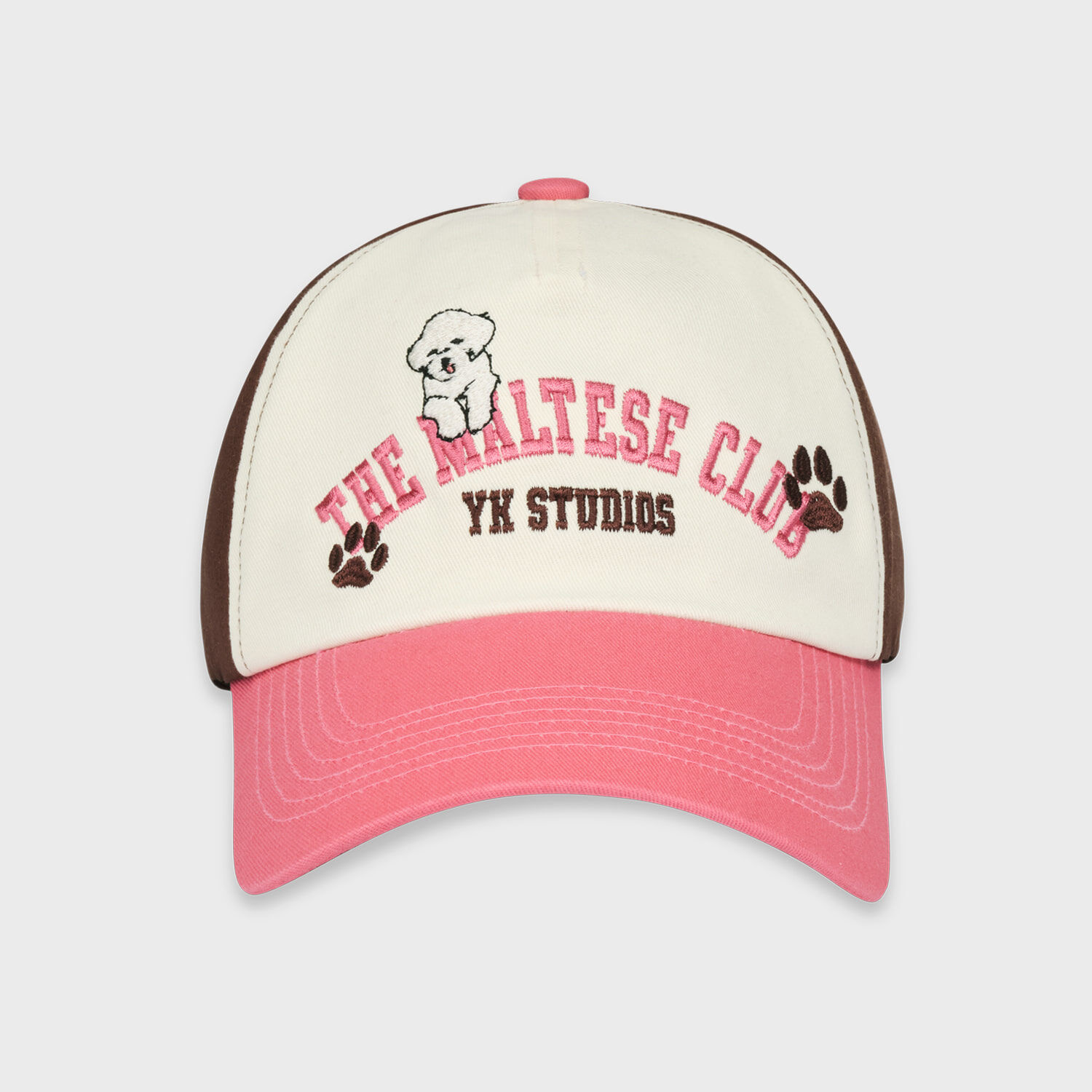 韓國WAIKEI - The Maltese Club Color Block Ball Cap Pink