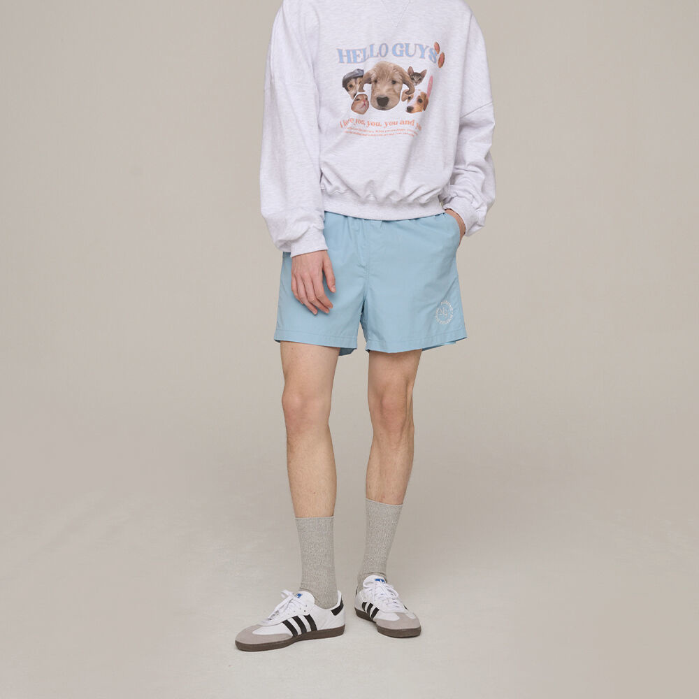 韓國NOIRNINE - Mens N9 Windbreaker Shorts [BLUE]