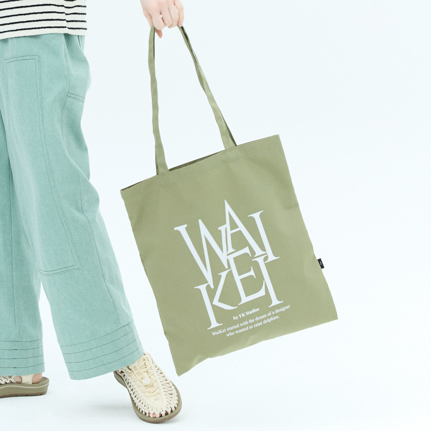 韓國WAIKEI  - Big Logo Eco Bag Khaki