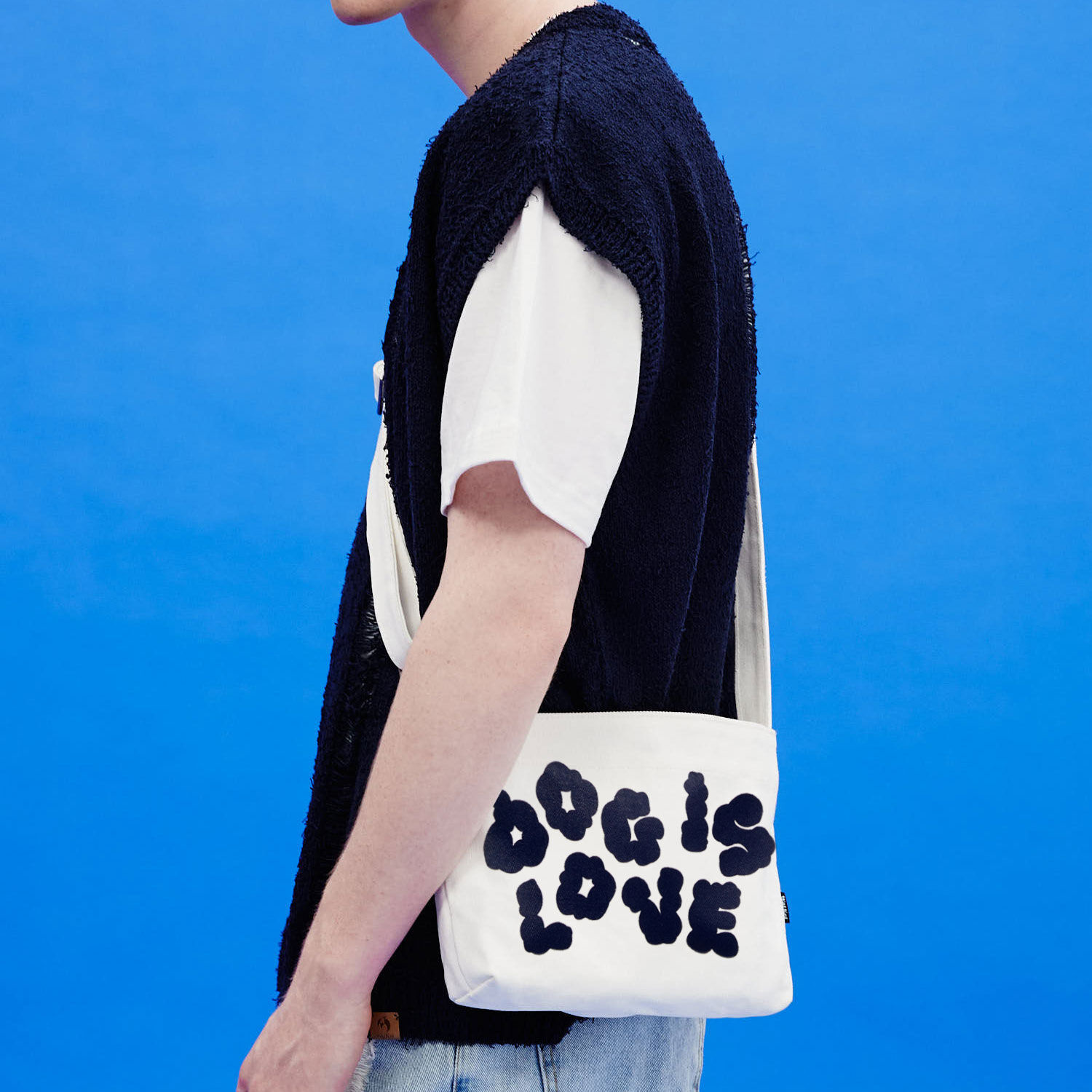 韓國WAIKEI - Dog Is Love Crossbody Bag White
