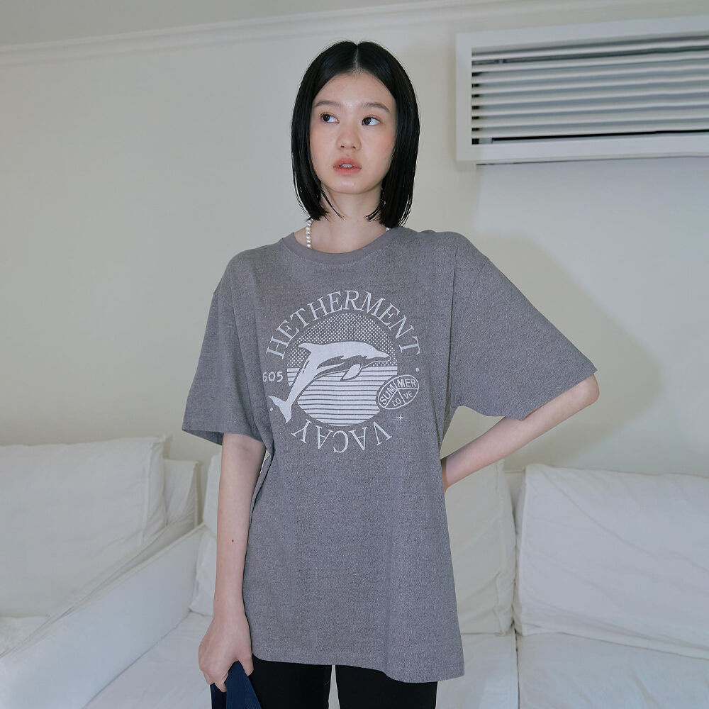 韓國HETHERMENT - Dolphine T-shirt (Brown Grey)