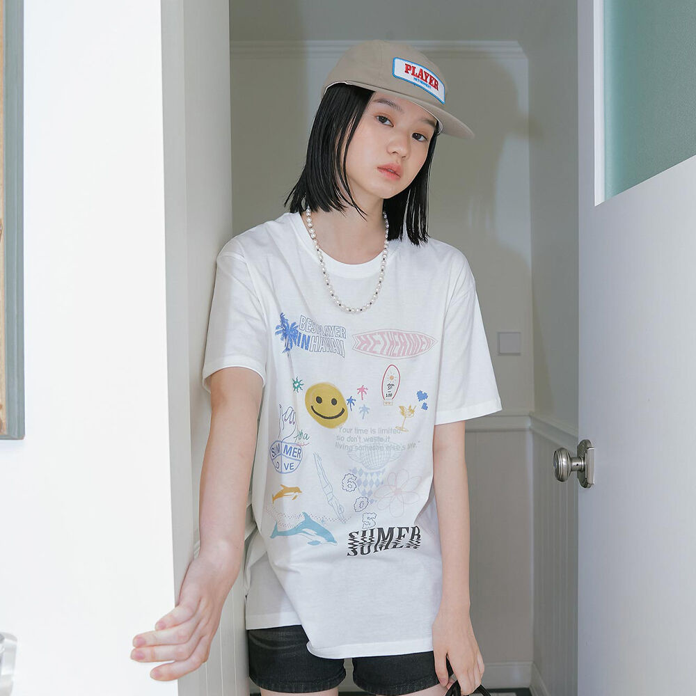 韓國HETHERMENT - Stamping T-shirt (White)