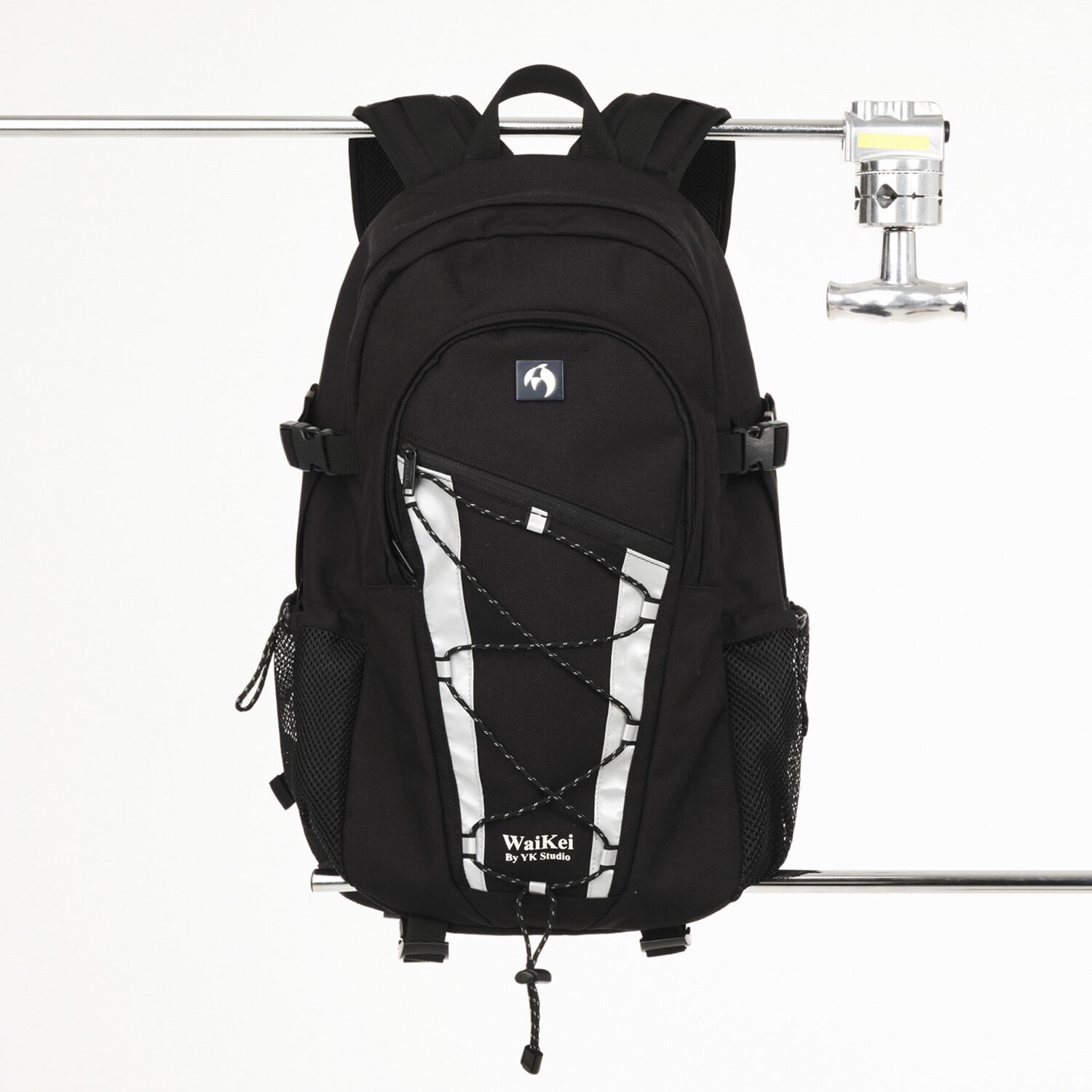 韓國WAIKEI - Reflective String Backpack Black
