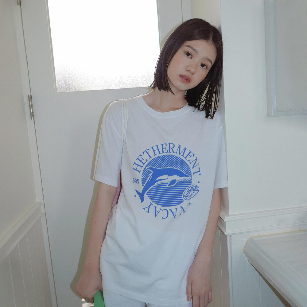 韓國HETHERMENT - Dolphine T-shirt (White) 