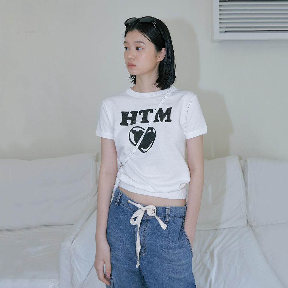 韓國HETHERMENT - 90s Heart T-shirt (Cream) 