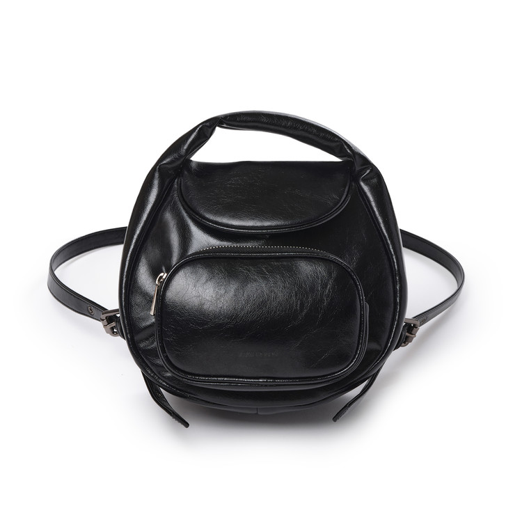韓國SAMO ONDOH-Flap Mug Backpack S Crinkle Black