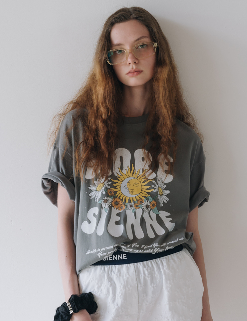 韓國SIENNE-More Graphic Top (Charcoal)