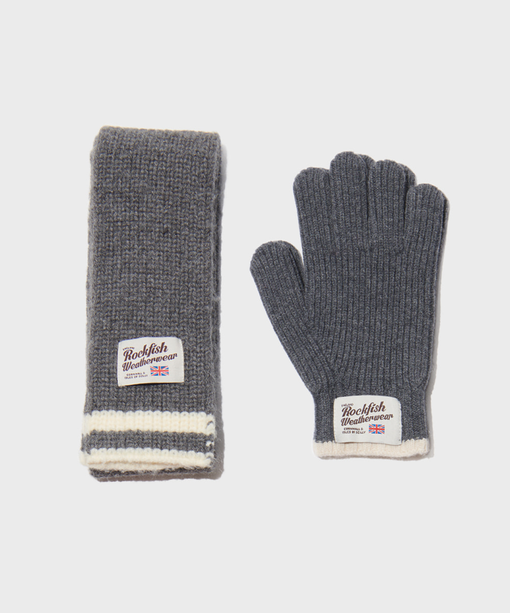 rockfish-weatherwear-[NEW15%]WOOLY SKINNY MUFFLER & SHORT GLOVES SET