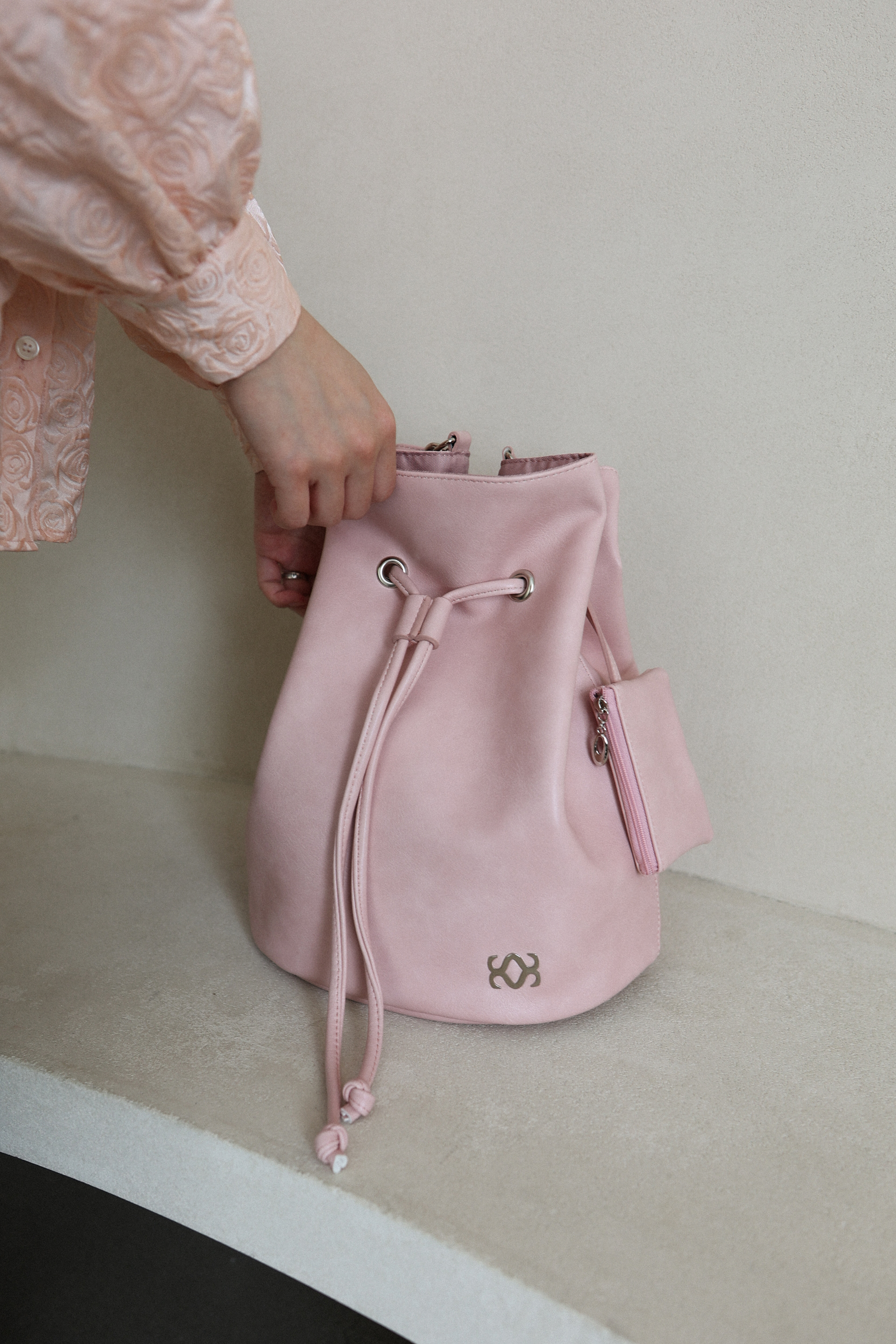 韓國 SIWEOL107 - Roro Bucket Bag (Strawberry Pink)