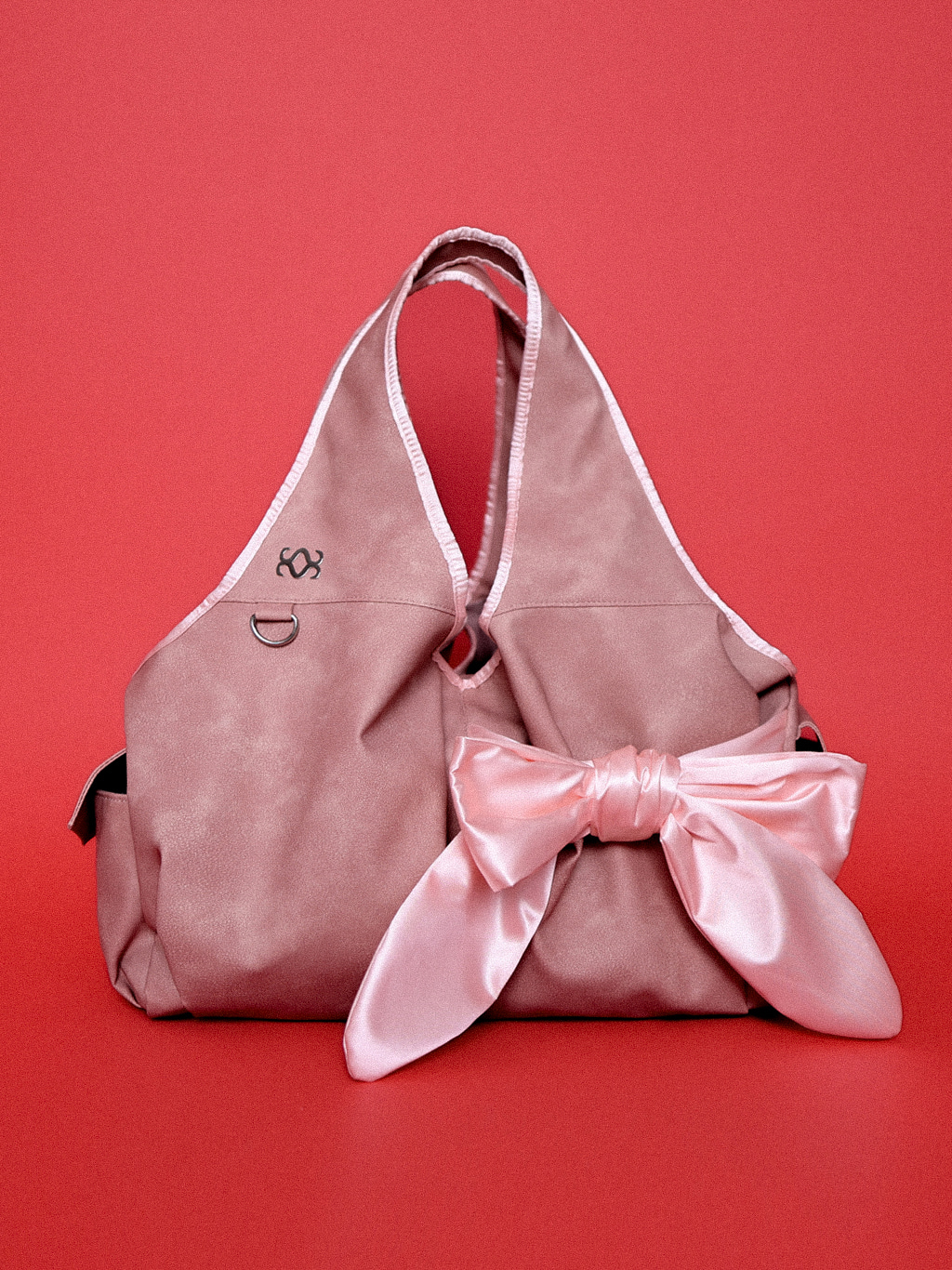 韓國 SIWEOL107 -  [Vegan Nubuck] Bow Shoulder Bag (Pink)