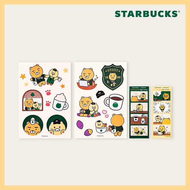 韓國 STARBUCKS X KAKAO FRIENDS  貼紙套裝 (4P)
