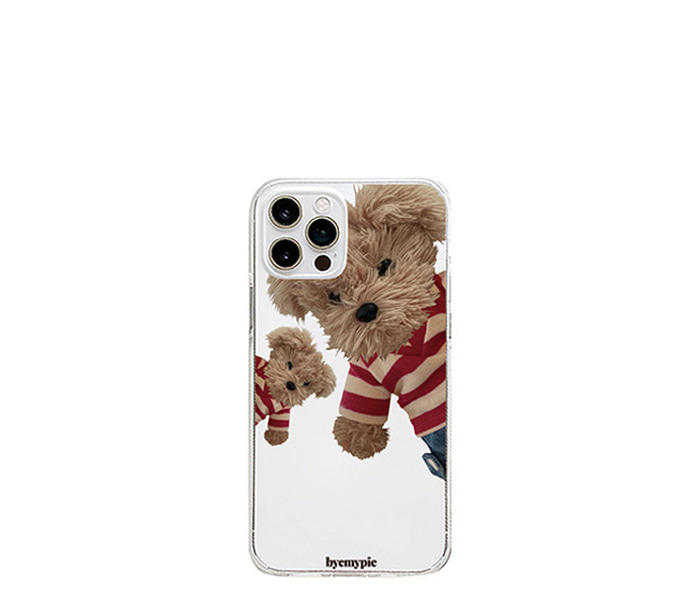 韓國Byemypie - Wally Puppy HARD JELLY CASE 間條小狗透明硬身手機殼