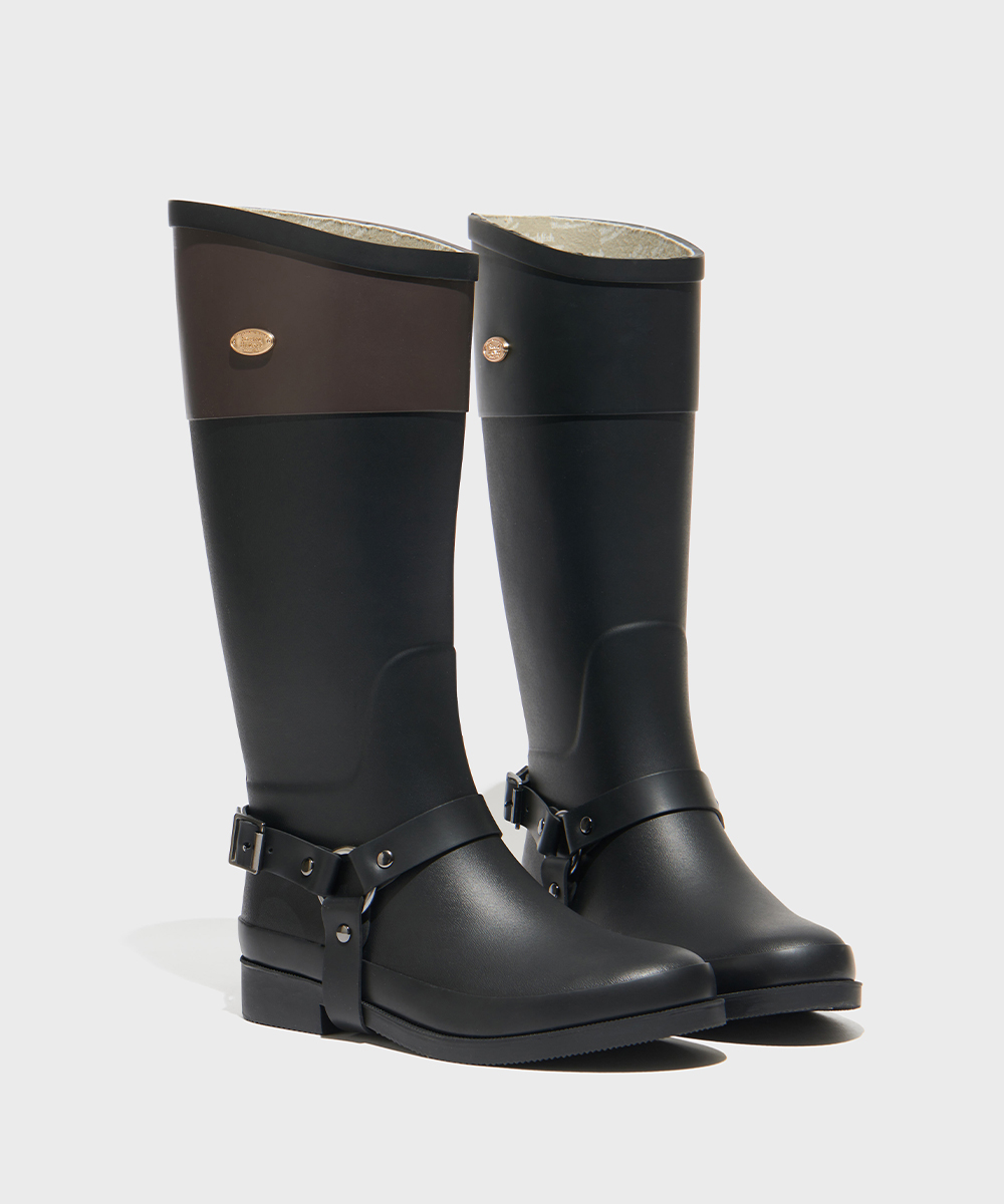 韓國 Rockfish Weatherwear - HARNESS WELLINGTON BOOTS LONG - 2color