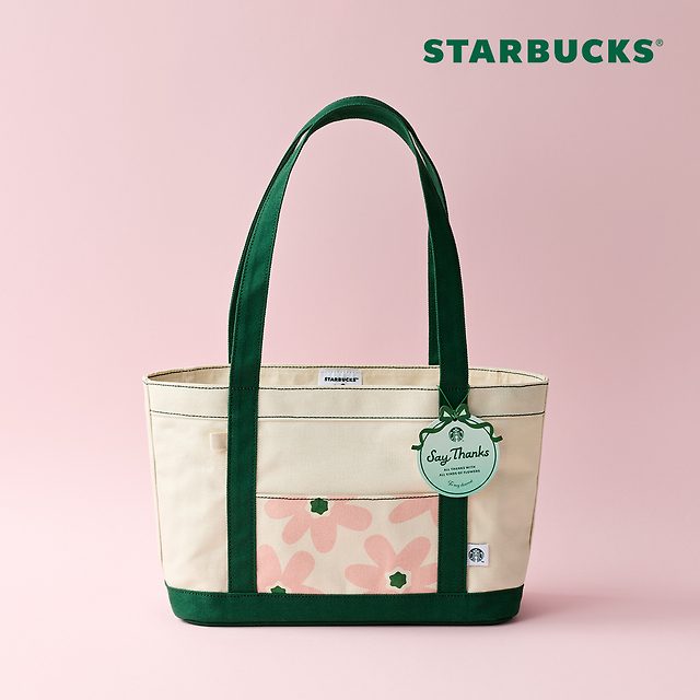 韓國 STARBUCKS Thanks Flower Tote Bag