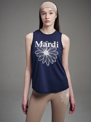 韓國 Mardi Mercredi ACTIF - AIRLIFT SLEEVELESS TANK TOP FLOWERMARDI_NAVY IVORY
