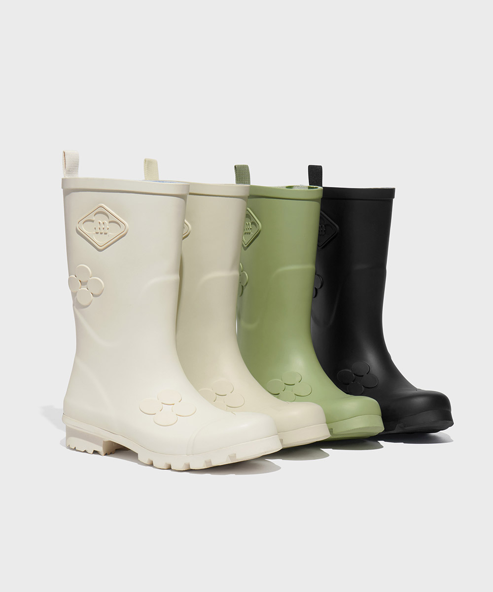 韓國 Rockfish Weatherwear X MINJUKIM FLORAL PATCH RAINBOOTS SHORT - 4color [18/06 依序出貨] 