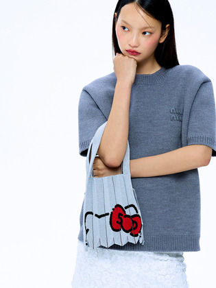 韓國 JOSEPH & STACEY - Lucky Pleats Knit S 50th Hello Kitty Platinum