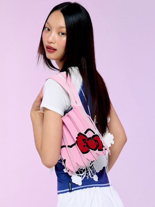 韓國 JOSEPH & STACEY - Lucky Pleats Knit S 50th Hello Kitty Milky Pink