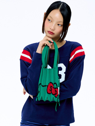 韓國 JOSEPH & STACEY - Lucky Pleats Knit S 50th Hello Kitty Jelly Green