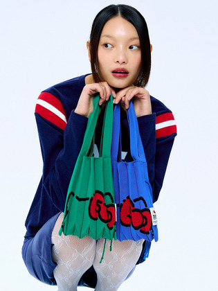 韓國 JOSEPH & STACEY - Lucky Pleats Knit S 50th Hello Kitty Classic Blue